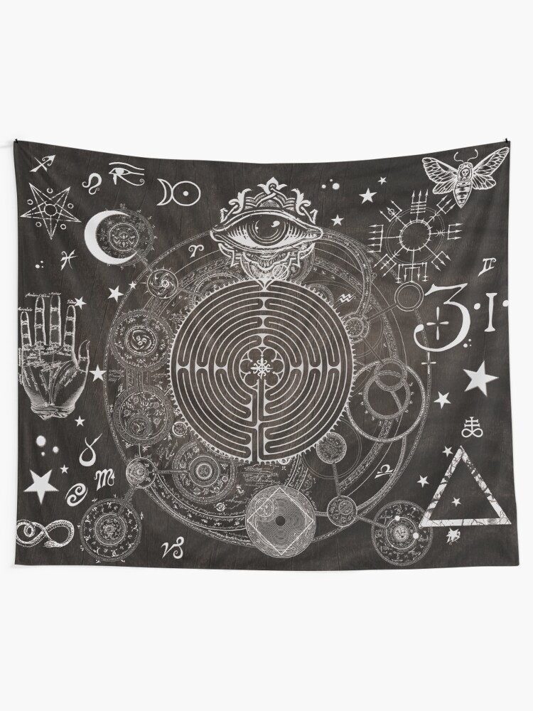 Alternate view of Magic Symbols for a Alchemist Dreamer Tapestry