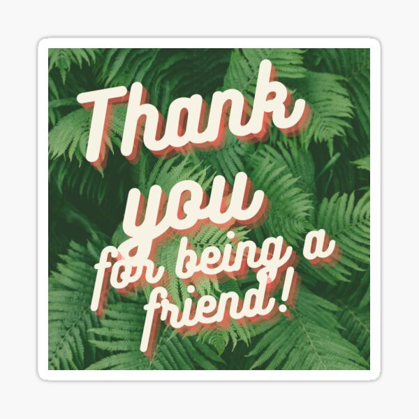 Thank You for Being a Friend Sticker – Witty Voyager