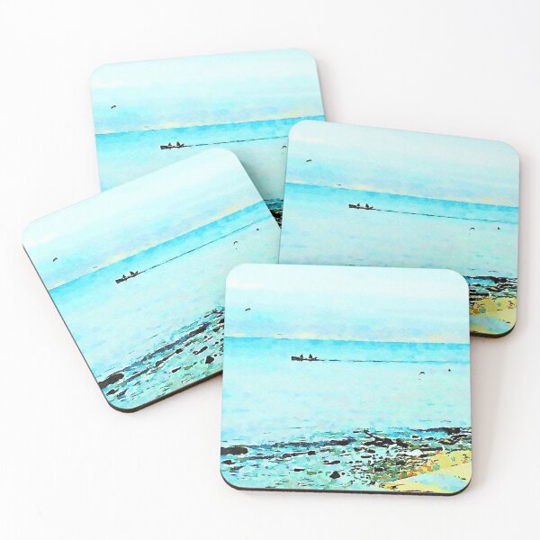 Item preview, Seagull in flight and boat on the blue sea designed and sold by Giuseppe Cocco.
