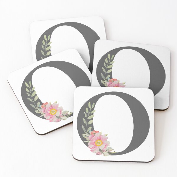 Item preview, Black Gray Floral Wreath Bouquet Arrangement Initial Letter O designed and sold by TheFamilyVan.