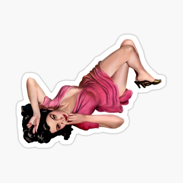 Girl Laying Down / Sexy Pinup / Retro Classic Vintage Sticker