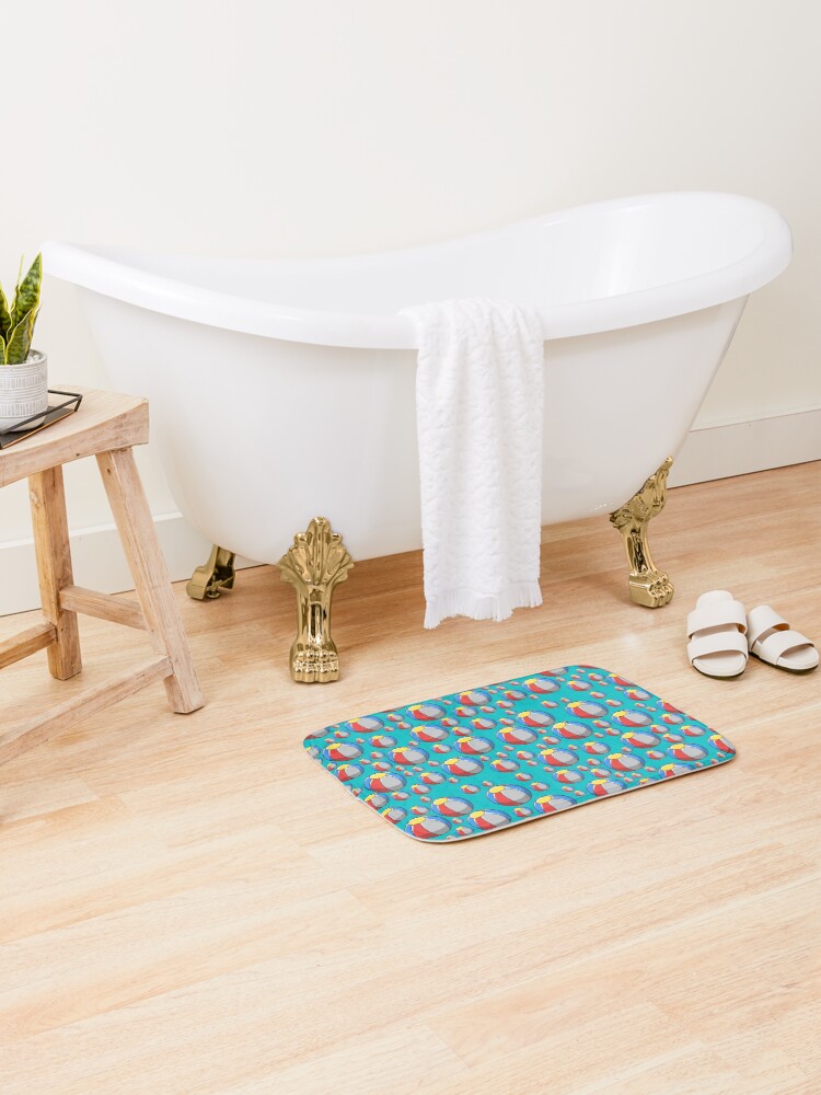 Thumbnail 2 of 6, Bath Mat, Beach Ball Pattern designed and sold by d247.