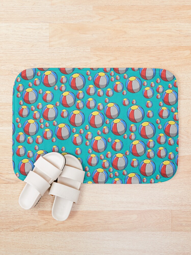 Thumbnail 1 of 6, Bath Mat, Beach Ball Pattern designed and sold by d247.