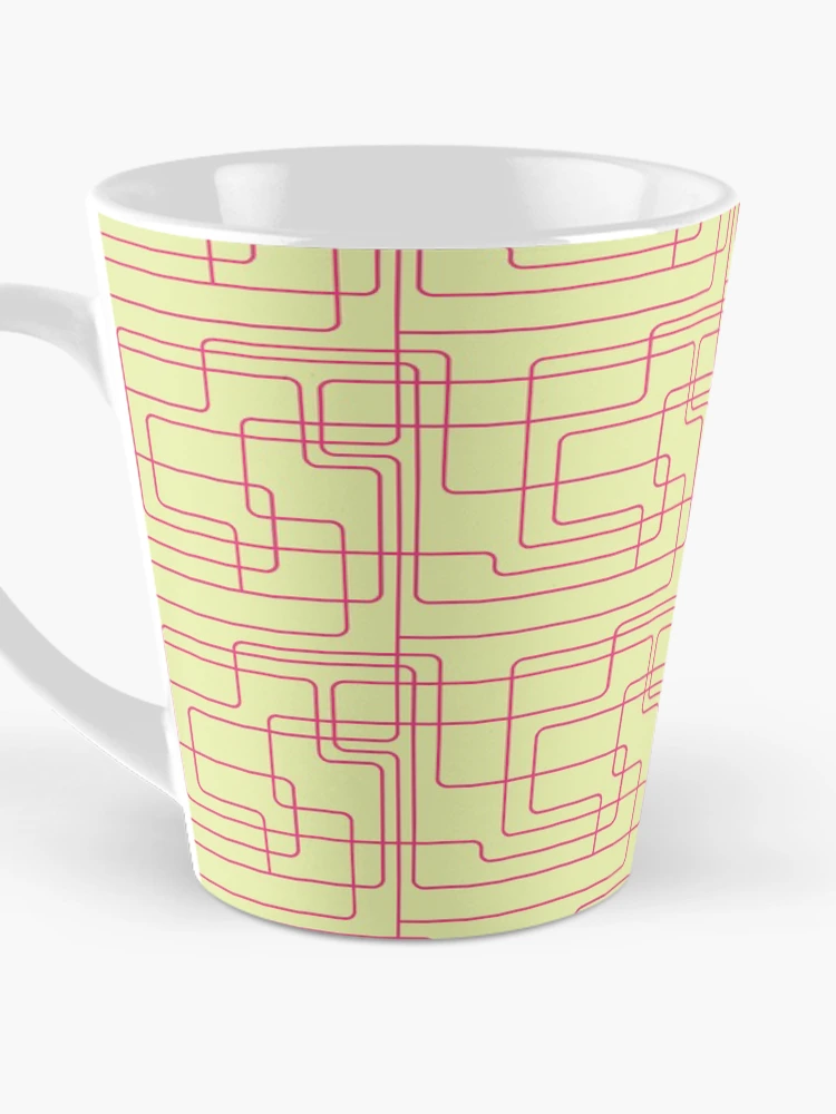 Thumbnail 3 of 4, Coffee Mug, Red Line Boxes Pattern designed and sold by bcide.