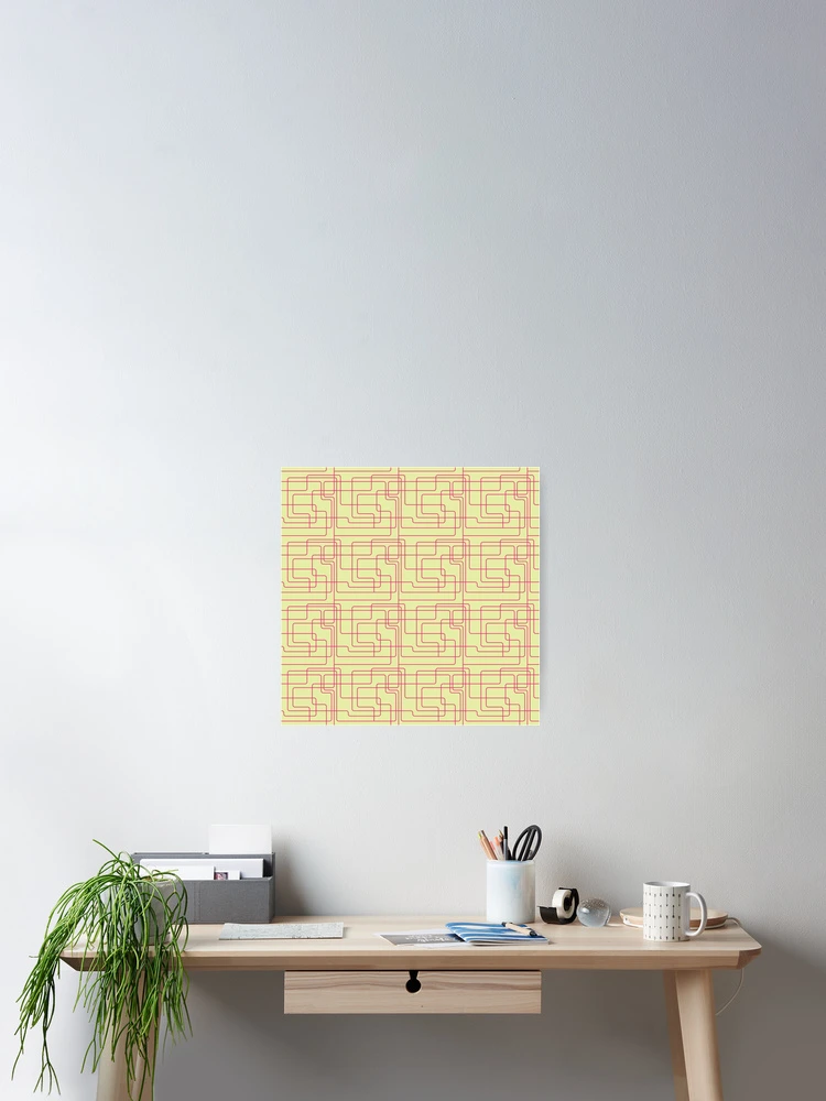 Thumbnail 2 of 3, Poster, Red Line Boxes Pattern designed and sold by bcide.