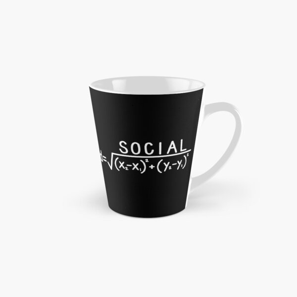 Social Distance (formula) Black and White Tall Mug