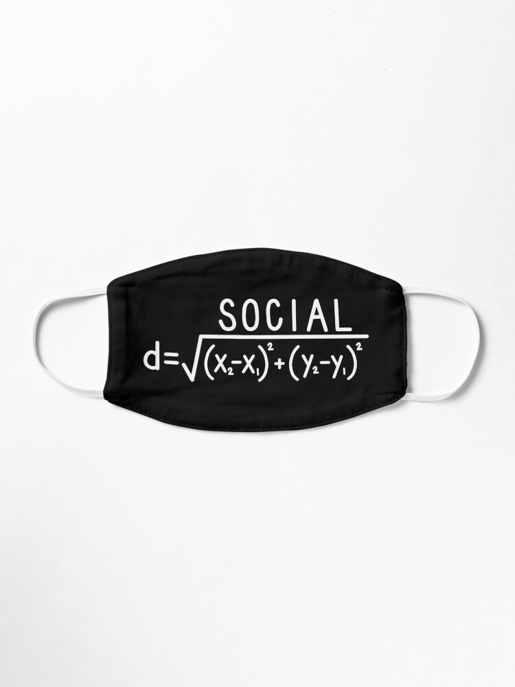 Alternate view of Social Distance (formula) Black and White Mask