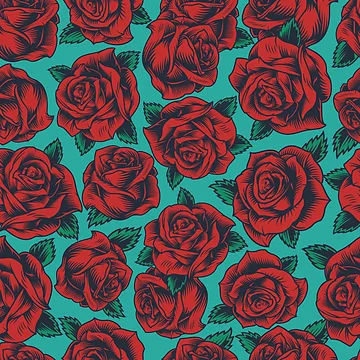 Artwork thumbnail, Red Roses Seamless Design by theworld2021