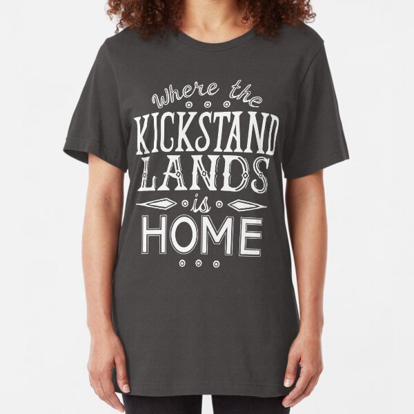 Where the Kickstand Lands is Home - As the Magpie Flies Slim Fit T-Shirt