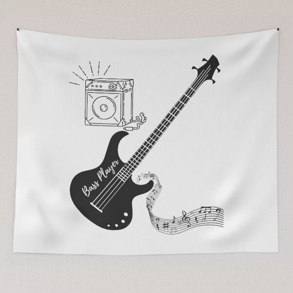 Item preview, Bass Player Graphic Short Sleeve T-shirt Amplifier Music Notes, Wall Art, Mug, Accessories, Bottle, Hoodies, & More designed and sold by littlebluehouse.