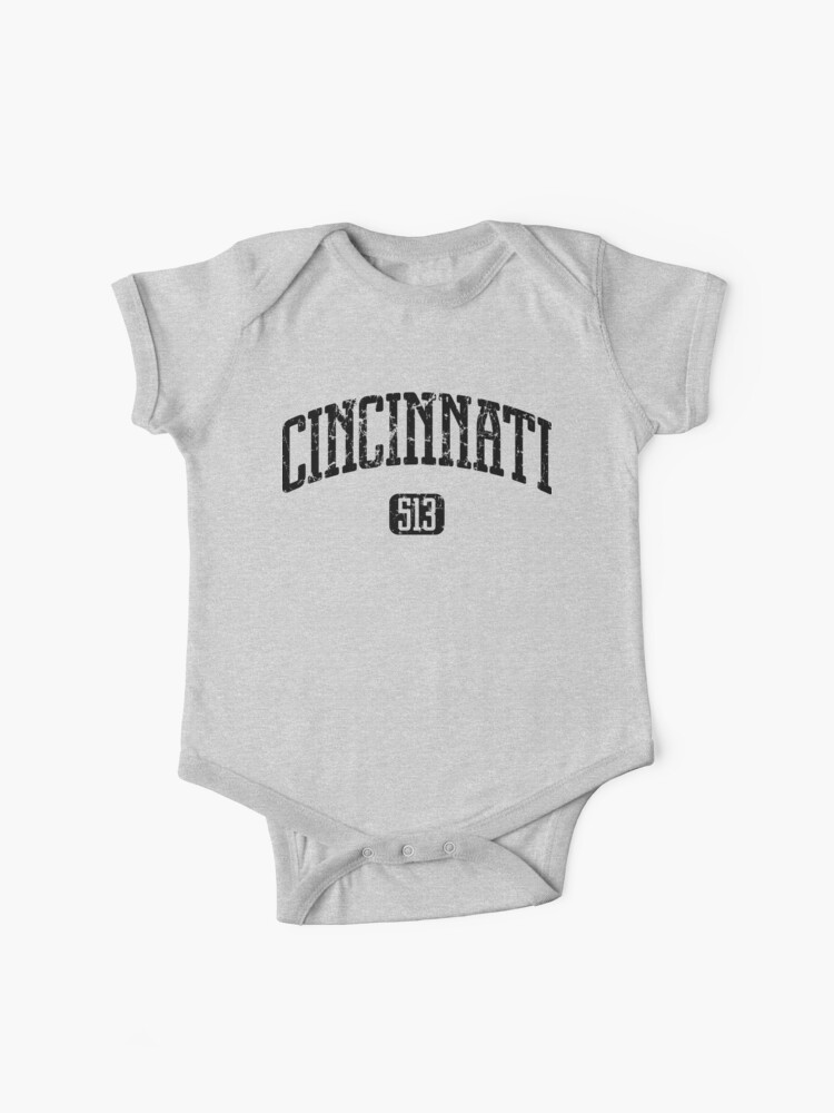 Cincinnati 513 Black Print Baby One Piece By Smashtransit Redbubble