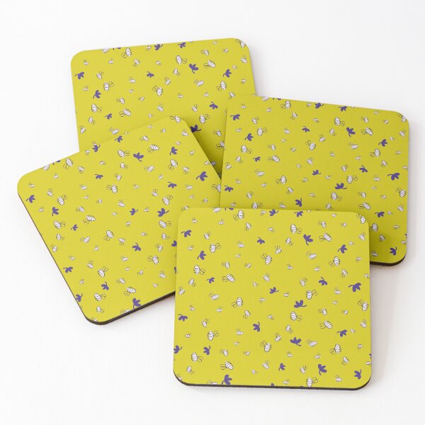 Item preview, ditsy doodle honey bees pattern designed and sold by rysunki-malunki.