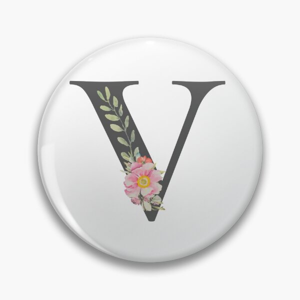 Item preview, Black Gray Floral Wreath Bouquet Arrangement Initial Letter V designed and sold by TheFamilyVan.