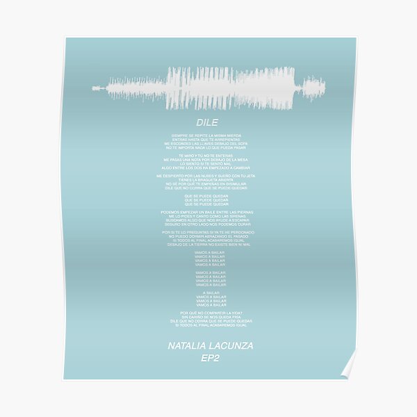 Dile - Natalia Lacunza | Sound Wave Lyrics Póster
