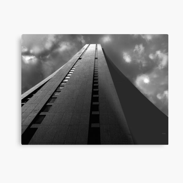 Chase Tower in Chicago. Photograph in Black and White Metal Print