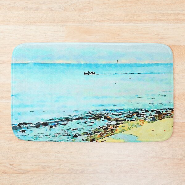 Item preview, Seagull in flight and boat on the blue sea designed and sold by Giuseppe Cocco.
