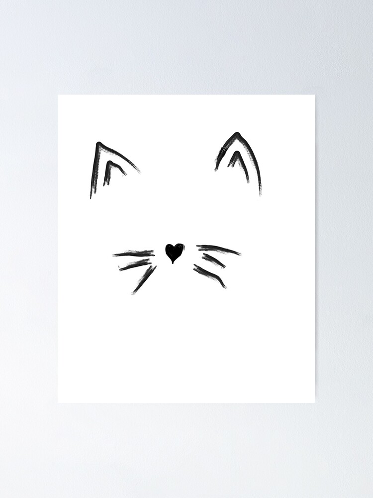 Funny Cat Face Abstract Drawing