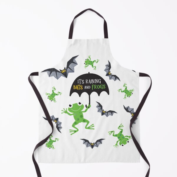 Item preview, It's Raining (Sparkly Halloween) Bats and Frogs White designed and sold by VicEllisArt.