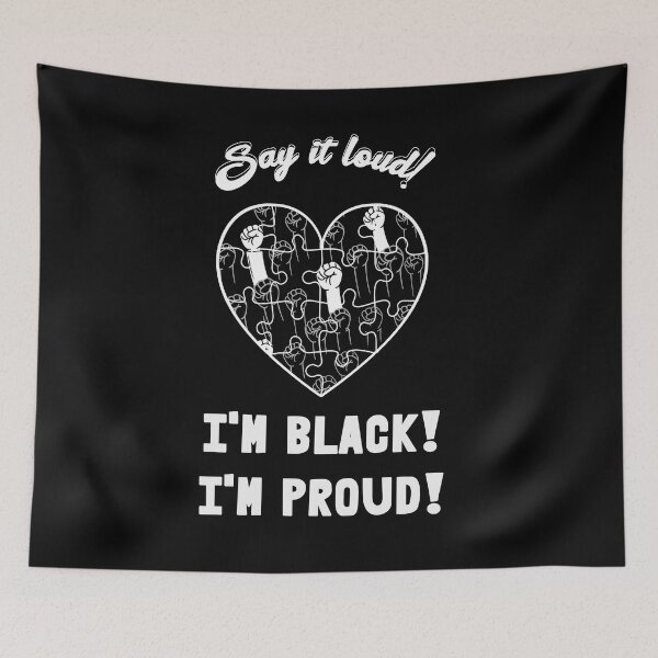 Item preview, I'm Black, I'm Proud! Say it Loud! (Puzzled-Heart Design) designed and sold by MusicManiacs.