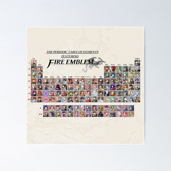 Item preview, Periodic Table Fire Emblem designed and sold by Maxymildr.