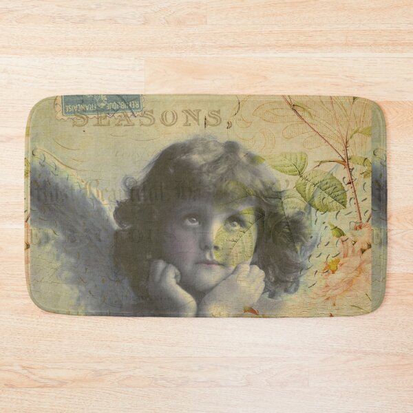 Item preview, Winged Cherub Vintage Postcard Carte Postale Floral Shabby Chic Seasons designed and sold by WizardsWorld.