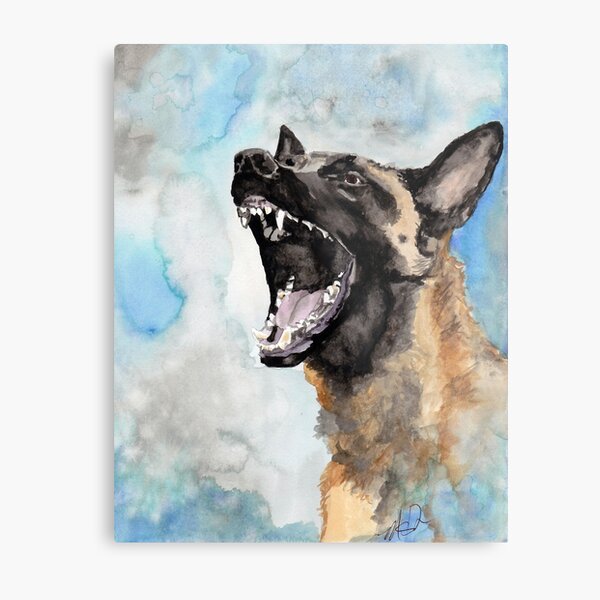 Working Dog Spirit Watercolor Print Metal Print