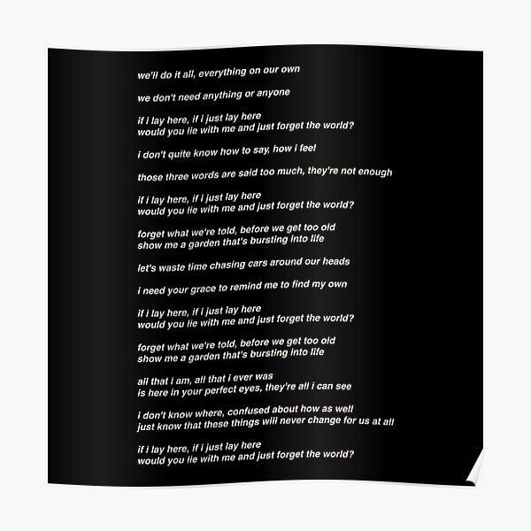 Chasing Cars Lyrics Posters Redbubble