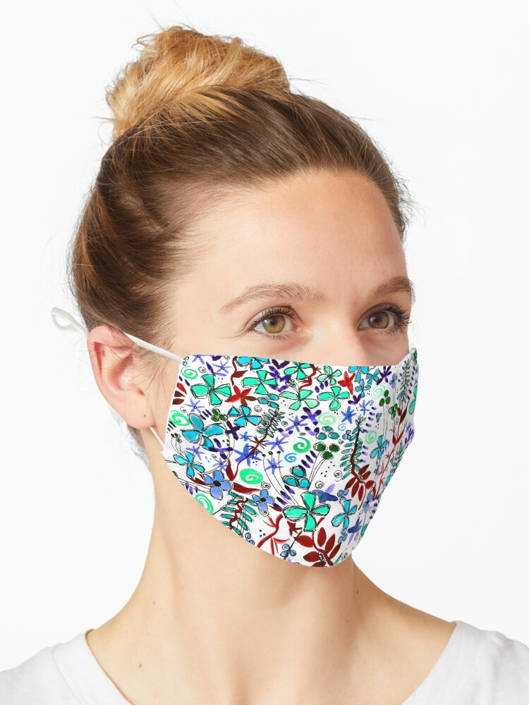 Thumbnail 1 of 5, Mask, Pixel Dance Blue designed and sold by HappigalArt.