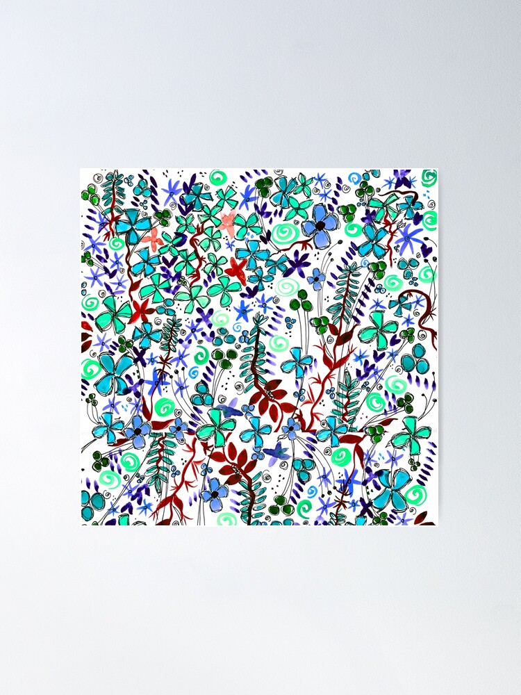 Alternate view of Pixel Dance Blue Poster