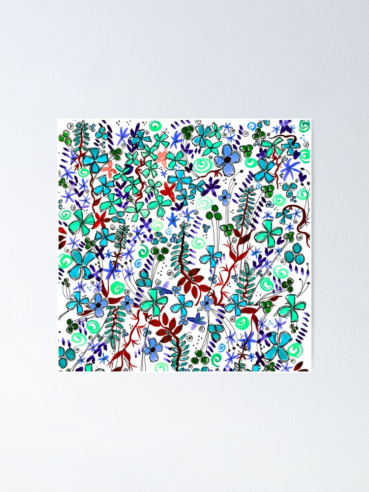 Alternate view of Pixel Dance Blue Poster