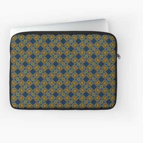 Elizabethan Renaissance Strapwork, Blue Laptop Sleeve