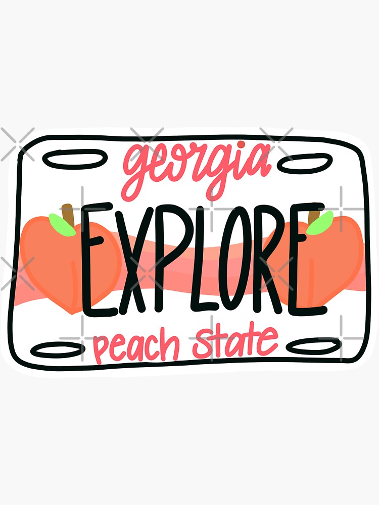 "Explore Peach License Plate" Sticker for Sale by