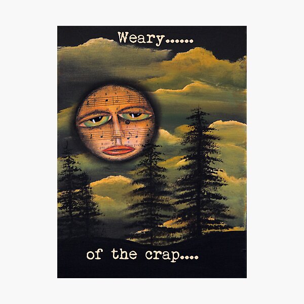 Original Art Work by Angieclementine - moon - weary of the crap Photographic Print
