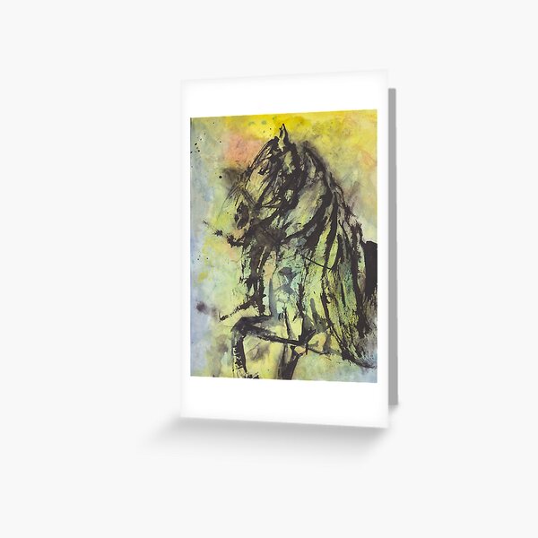 The Horse in Abstract Watercolor Greeting Card
