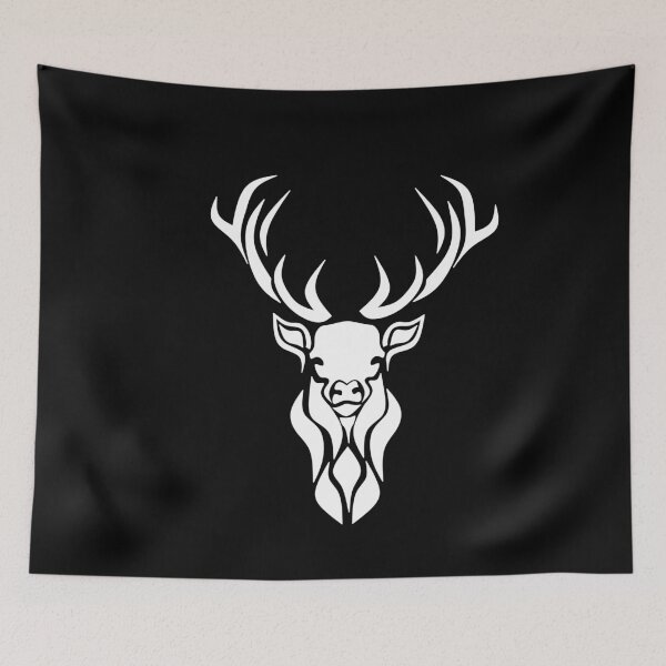 Item preview, Tribal Snow Stag White Silhouette designed and sold by grounds.