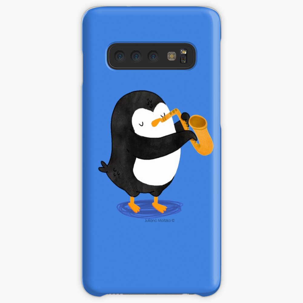 Steve Penguin playing a saxophone Case & Skin for Samsung Galaxy