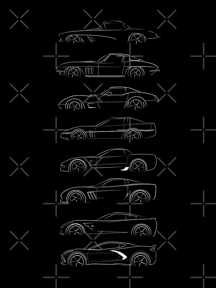 Evolution of the corvette - profile white by mal-photography