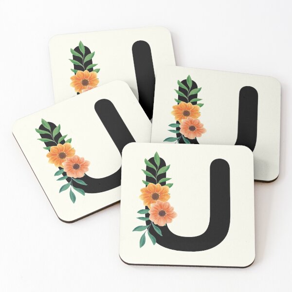 Item preview, U Floral Monogram with Anemone | Letter U designed and sold by louellawanders.