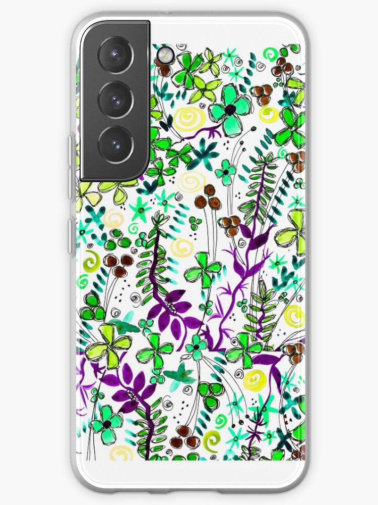 Thumbnail 1 of 4, Samsung Galaxy Phone Case, Pixel Dance Green designed and sold by HappigalArt.