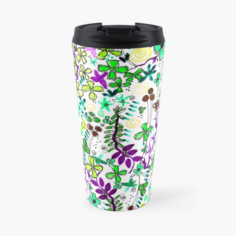 Pixel Dance Green Travel Mug