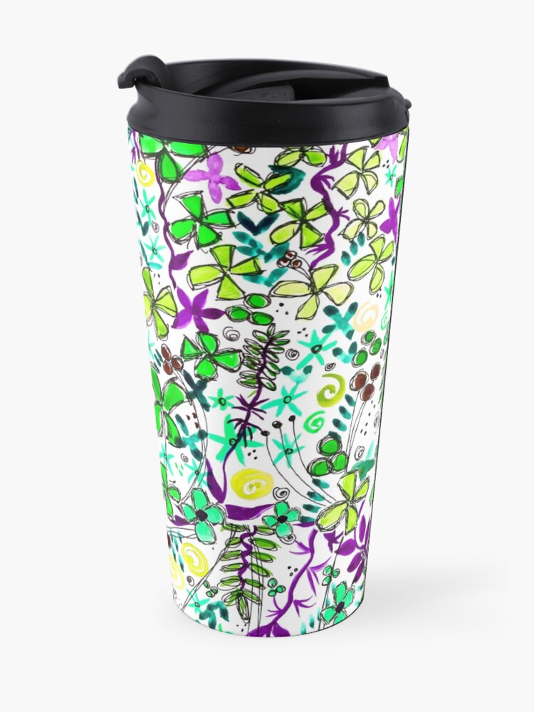 Alternate view of Pixel Dance Green Travel Mug