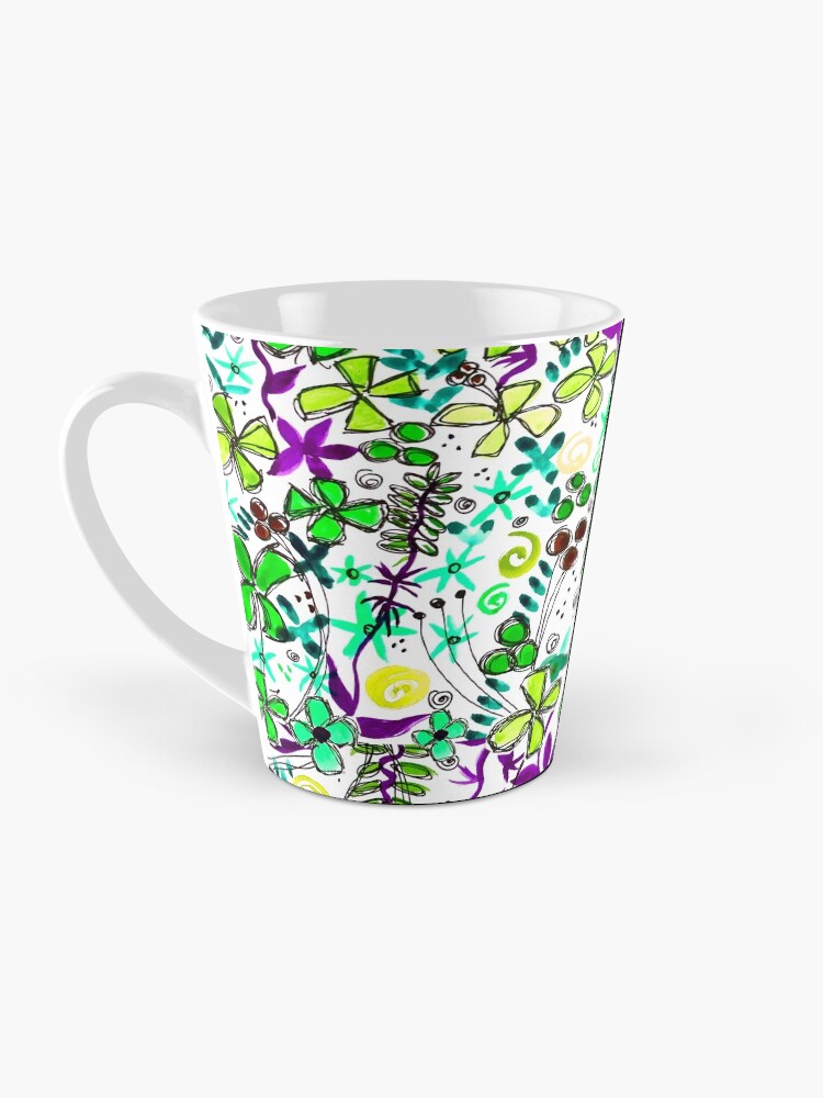 Thumbnail 3 of 4, Coffee Mug, Pixel Dance Green designed and sold by HappigalArt.