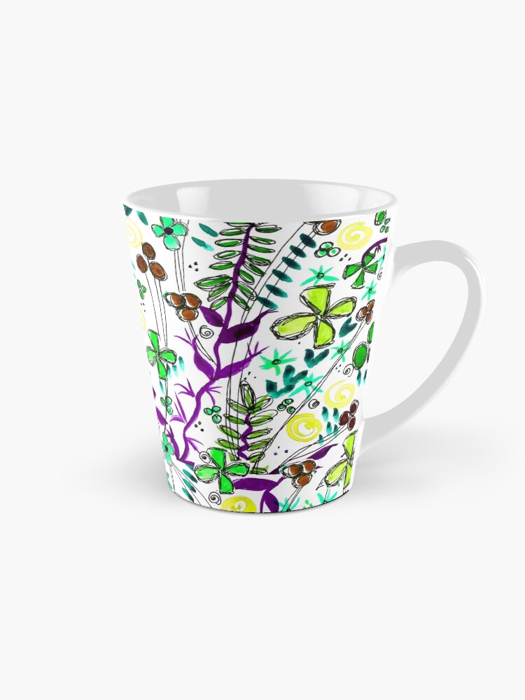Thumbnail 1 of 4, Coffee Mug, Pixel Dance Green designed and sold by HappigalArt.