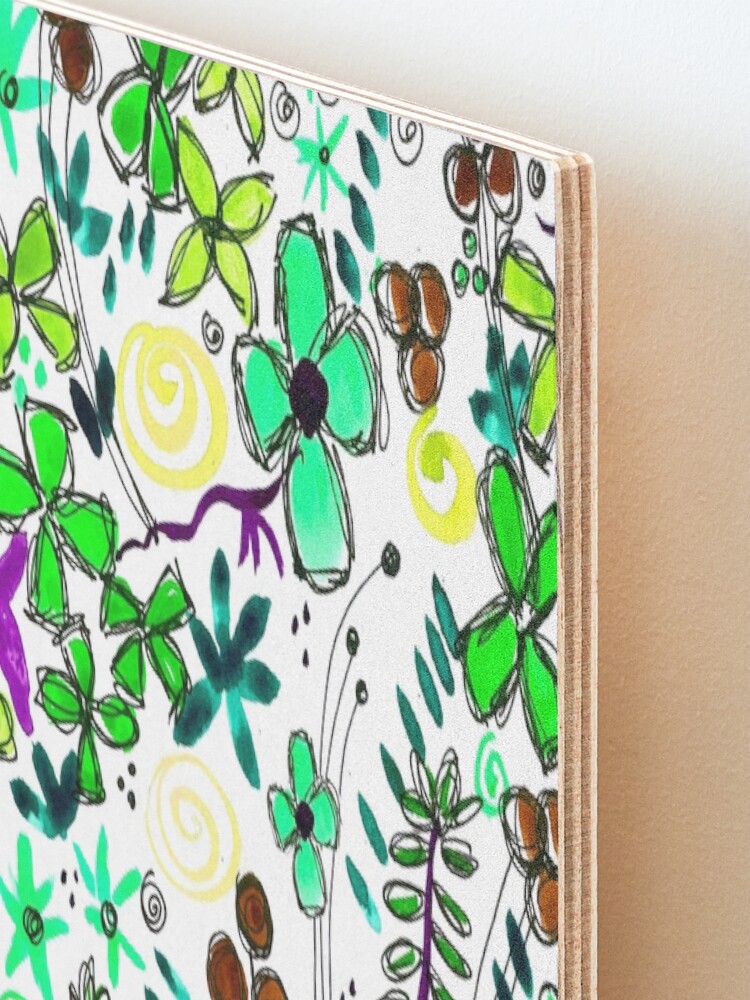 Alternate view of Pixel Dance Green Mounted Print