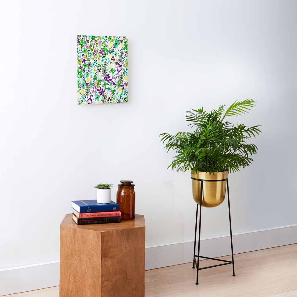 Pixel Dance Green Mounted Print