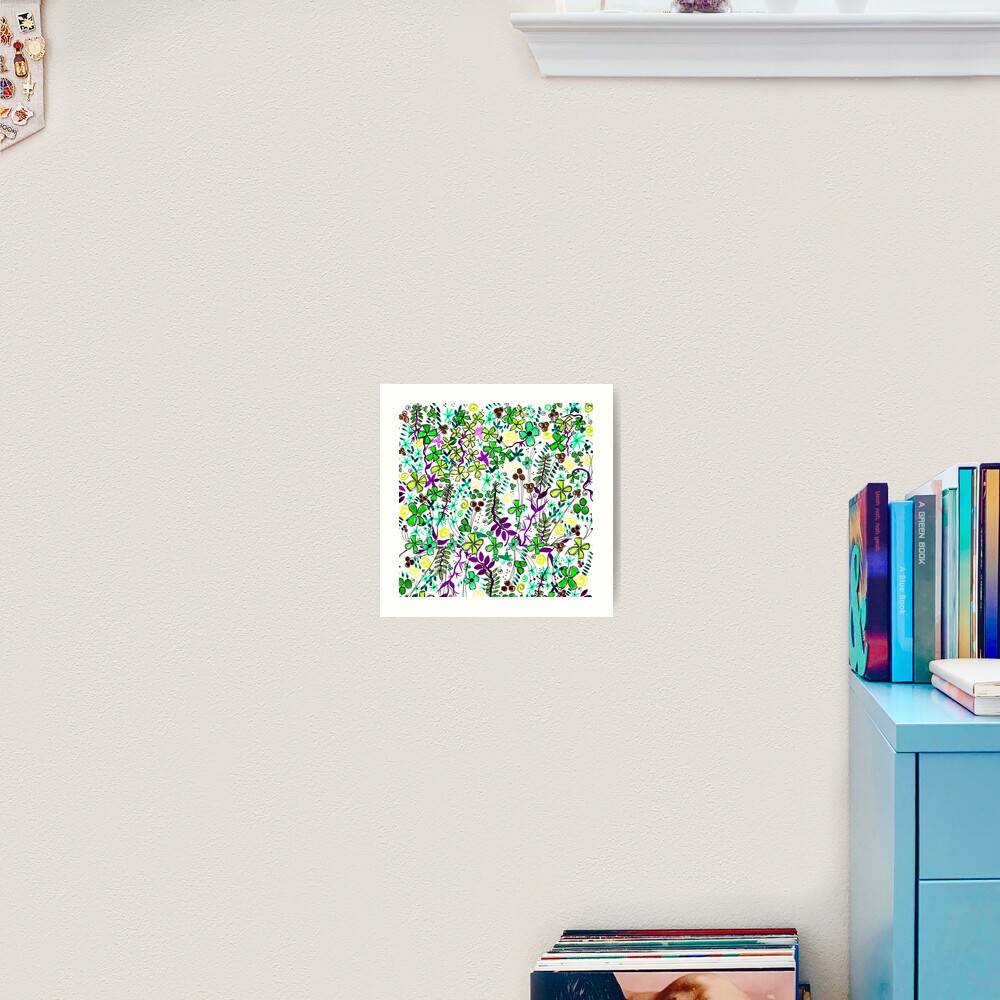 Pixel Dance Green Art Print