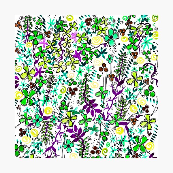 Pixel Dance Green Photographic Print
