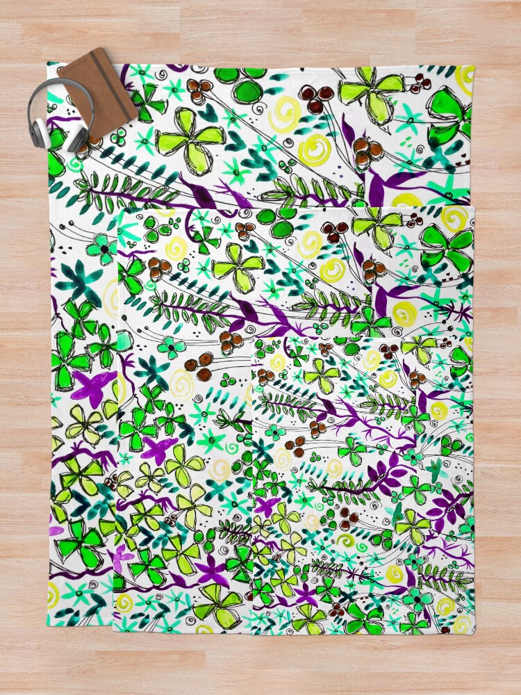 Alternate view of Pixel Dance Green Throw Blanket