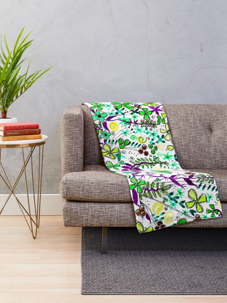 Alternate view of Pixel Dance Green Throw Blanket