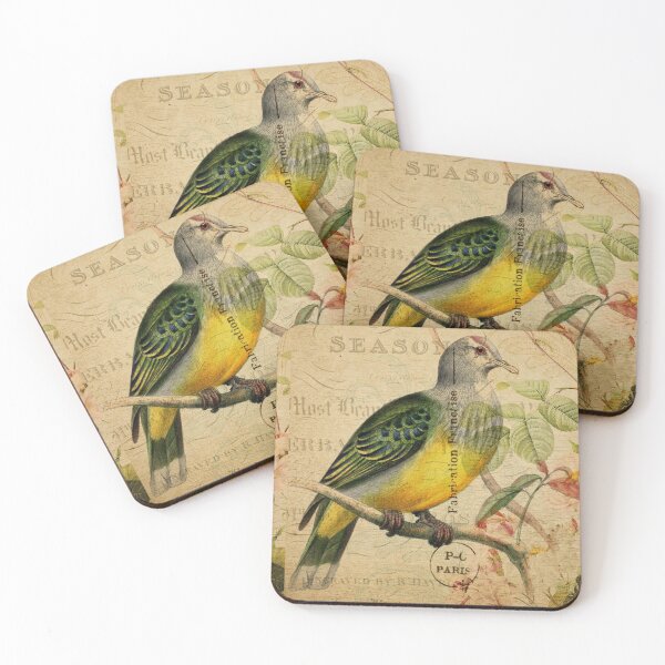 Item preview, Rainbow Dove Vintage Postcard Carte Postale Floral Shabby Chic Seasons designed and sold by WizardsWorld.